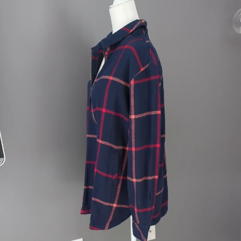 Sonoma Navy and Red Plaid Women's Top